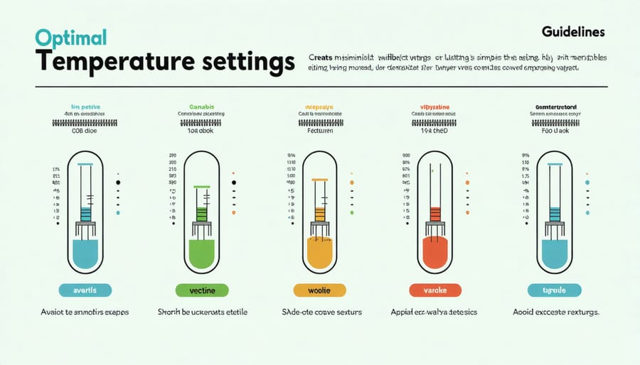 Infographic on optimal temperatures for cannabis vaping for improved flavor and effects