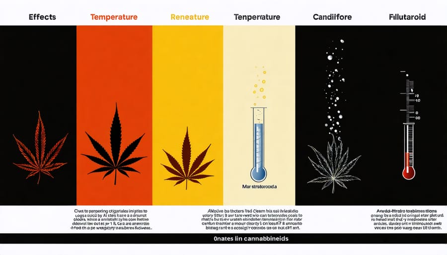 Temperature scale showing different vaping temperatures and corresponding effects